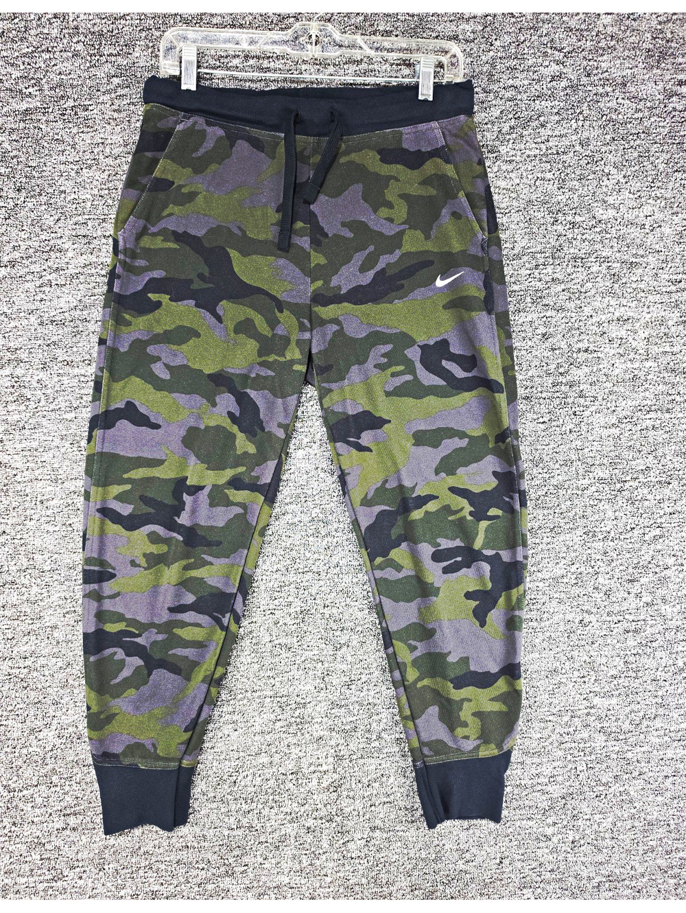 Nike Dri-FIT Men's Camo Jogger Pants Green/Black Size S 32x32 Drawstring